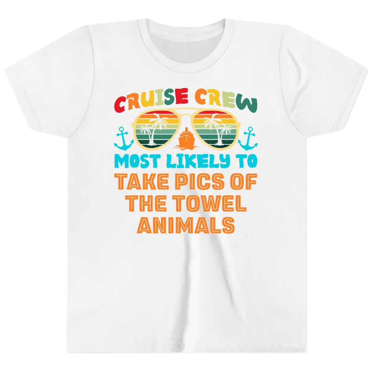 Cruise Crew Most Likely To Take Pics Youth T-Shirt in White