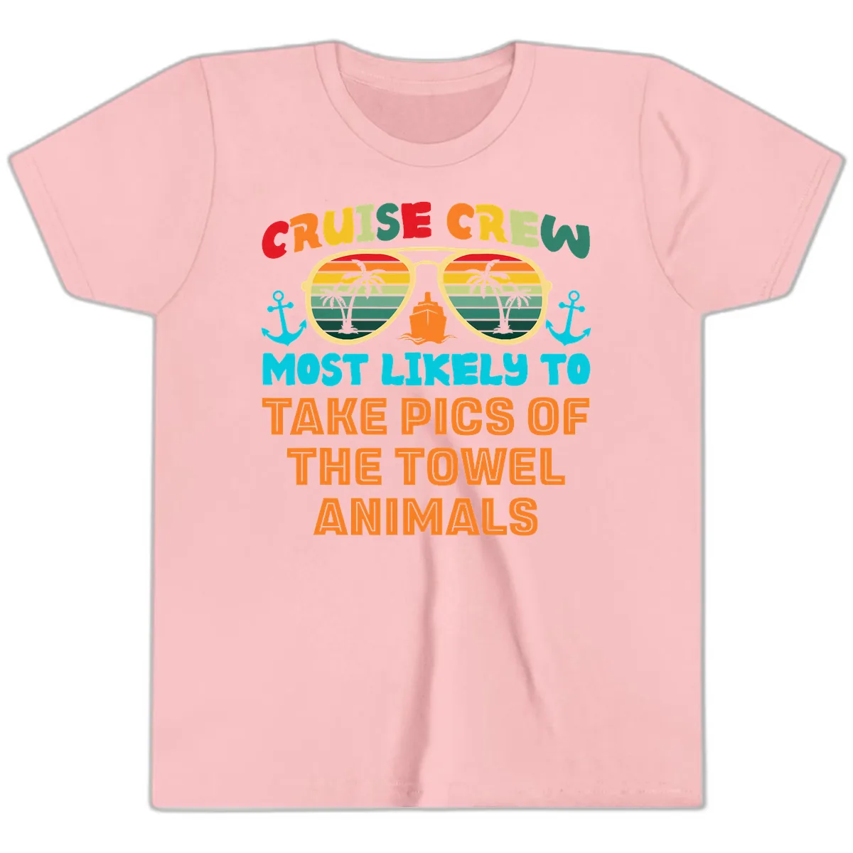 Cruise Crew Most Likely To Take Pics Youth T-Shirt in Pink