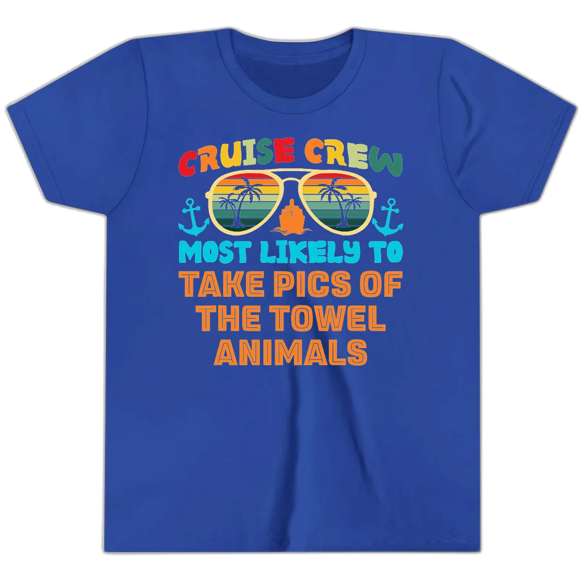 Cruise Crew Most Likely To Take Pics Youth T-Shirt in True Royal