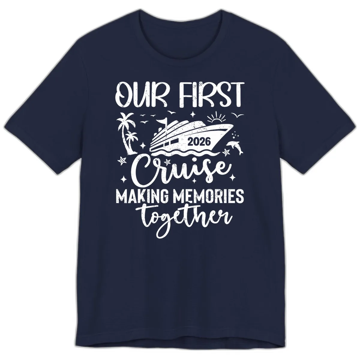Our First Cruise 2026 Family Vacation Premium T-Shirt in Navy