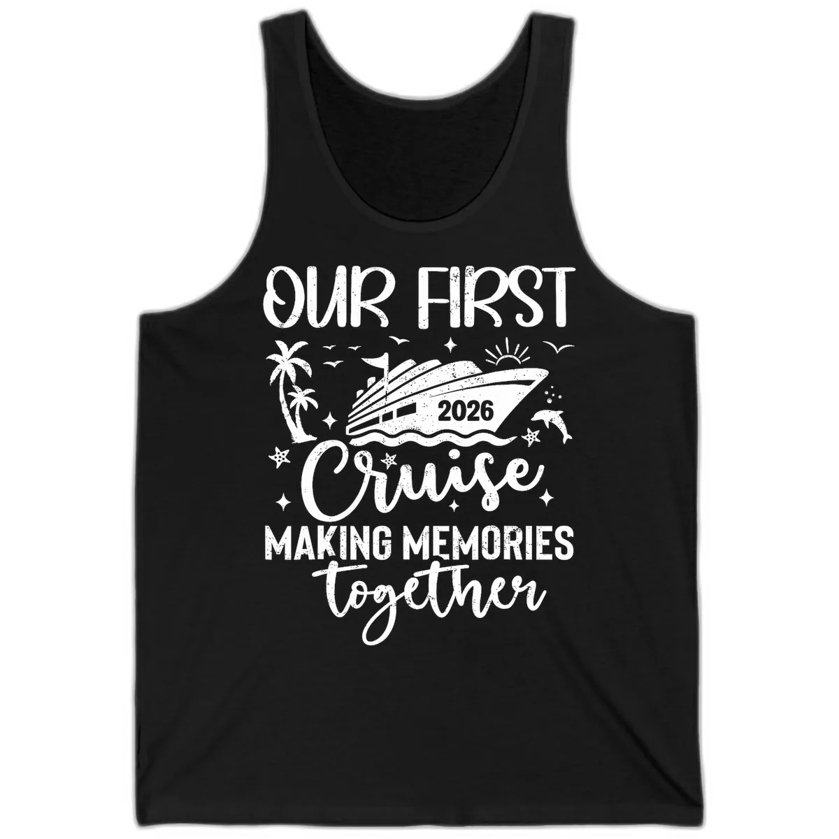 Our First Cruise 2026 Family Vacation Tank in Black