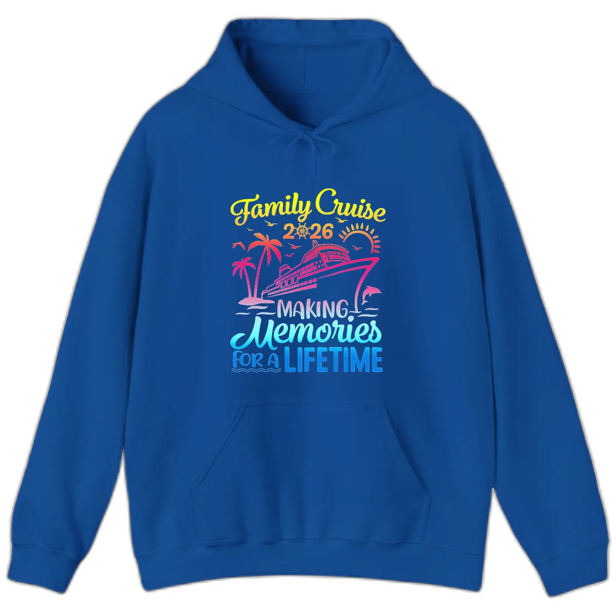 Family Cruise 2026 Making Memories Vacation Hoodie in Royal