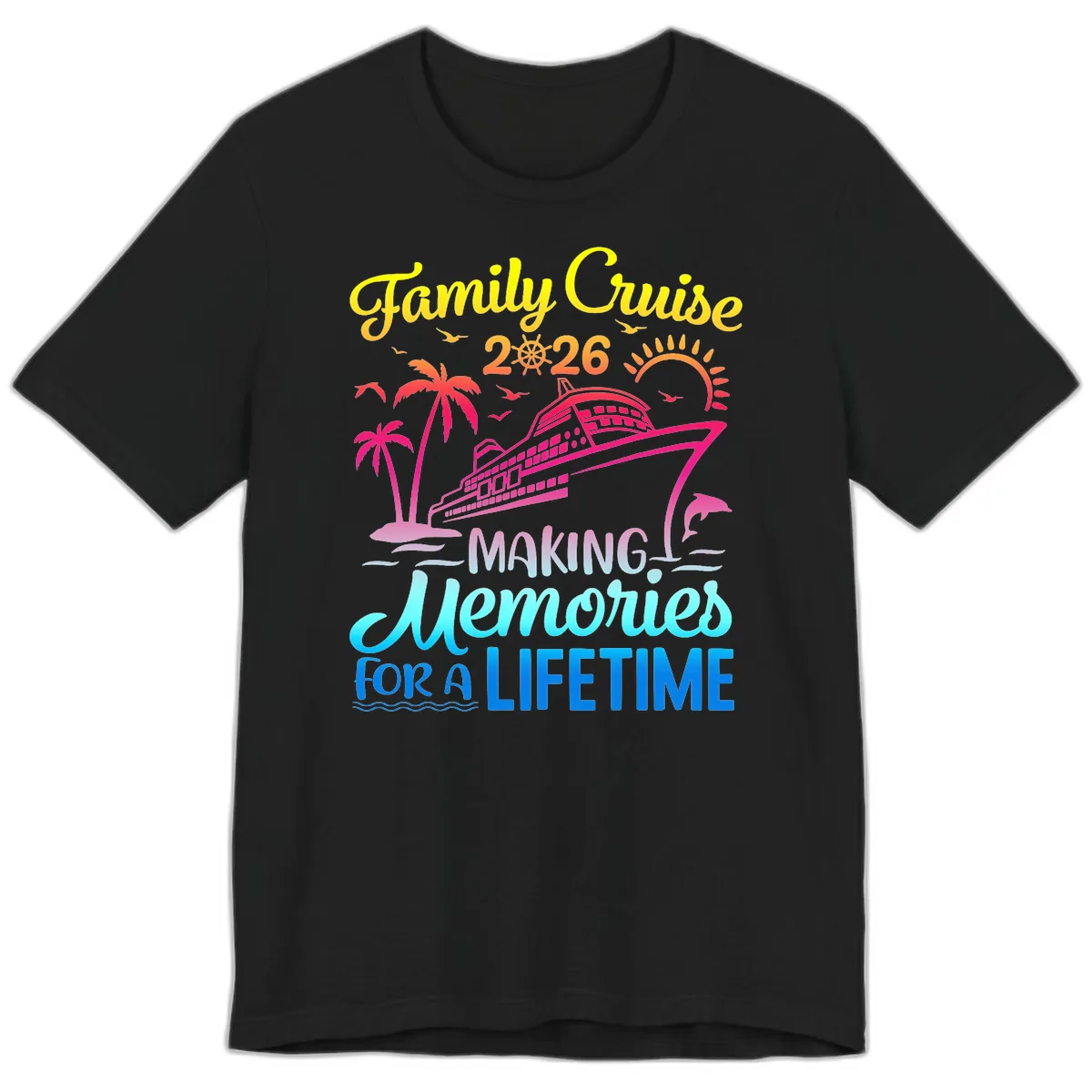 Family Cruise 2026 Making Memories Vacation Premium T-Shirt in Black
