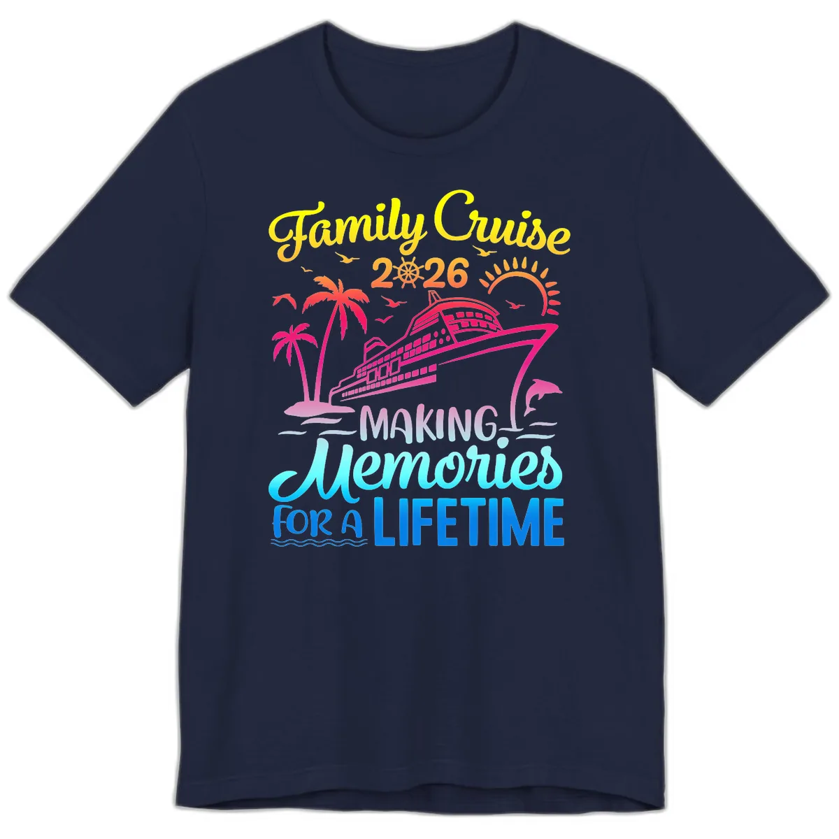 Family Cruise 2026 Making Memories Vacation Premium T-Shirt in Navy