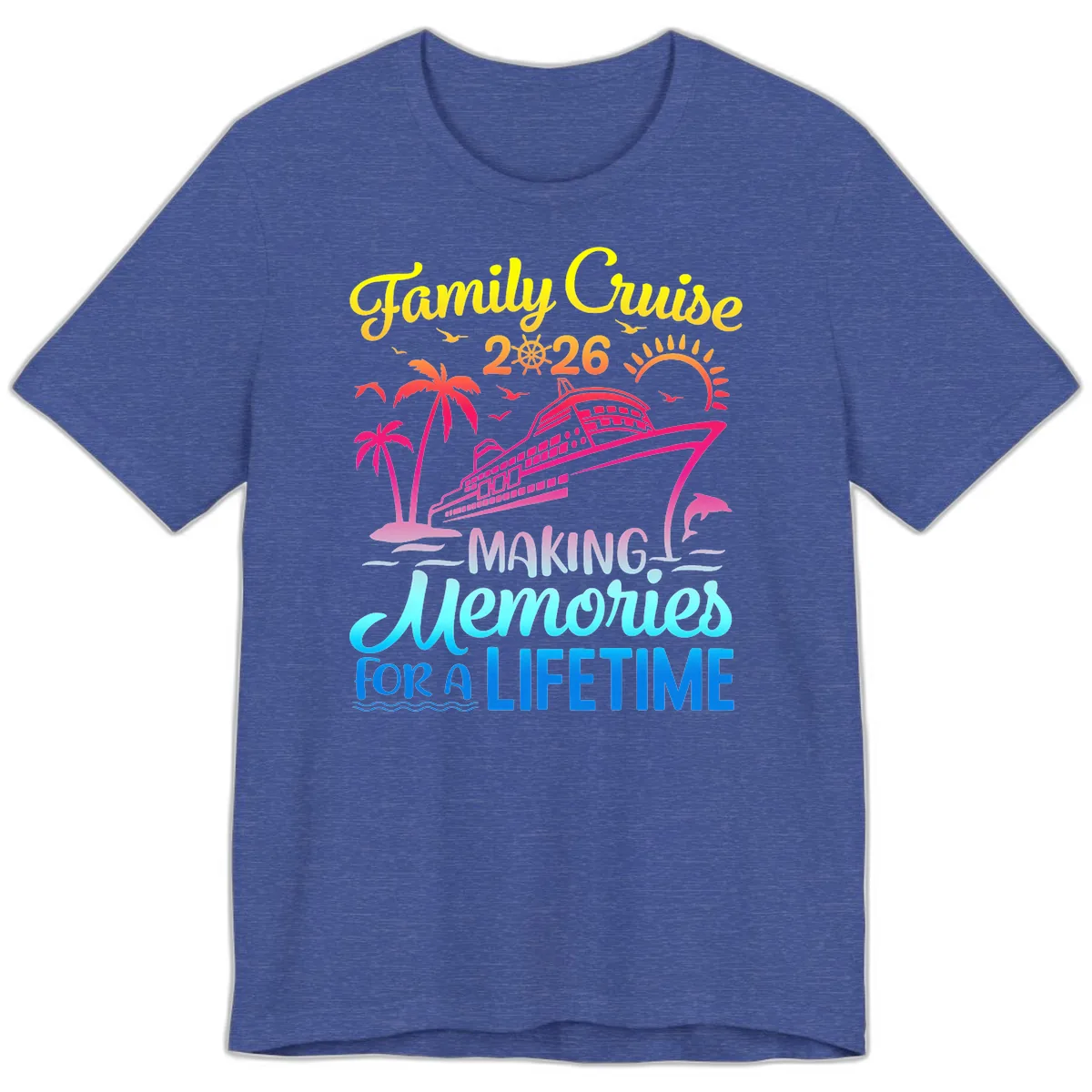 Family Cruise 2026 Making Memories Vacation Premium T-Shirt in Heather True Royal