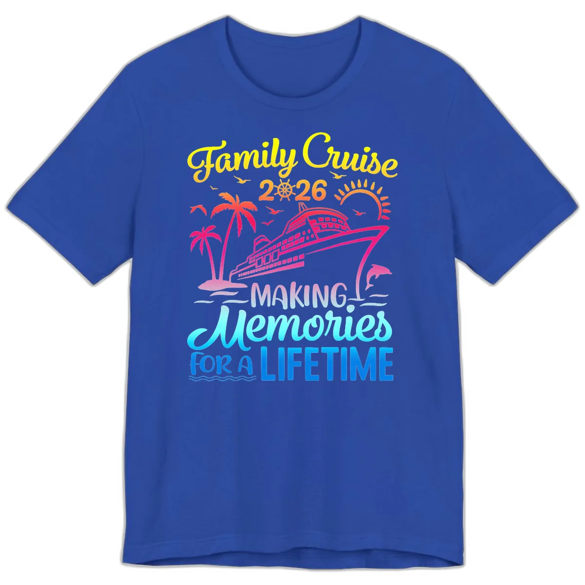 Family Cruise 2026 Making Memories Vacation Premium T-Shirt in True Royal