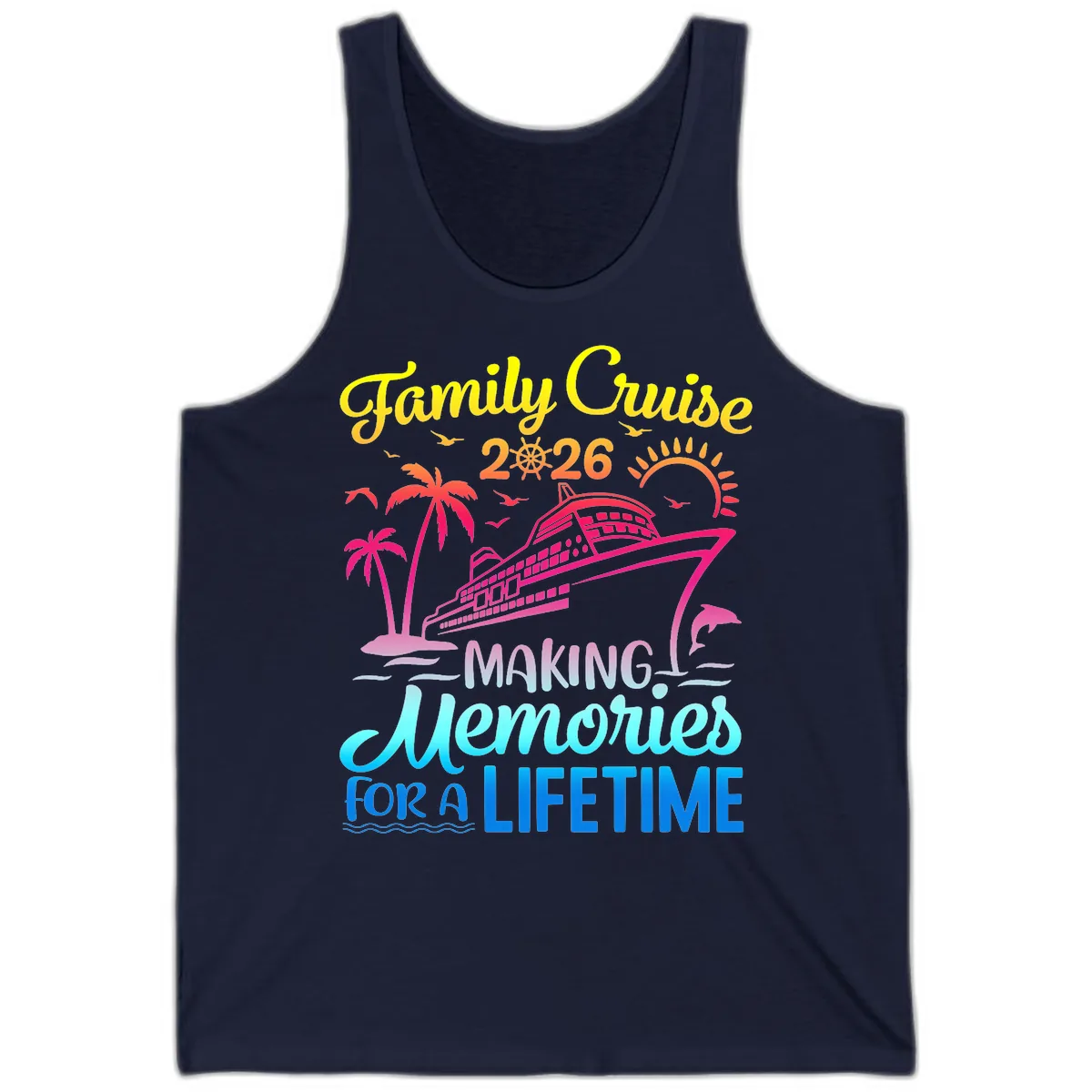 Family Cruise 2026 Making Memories Vacation Tank in Navy