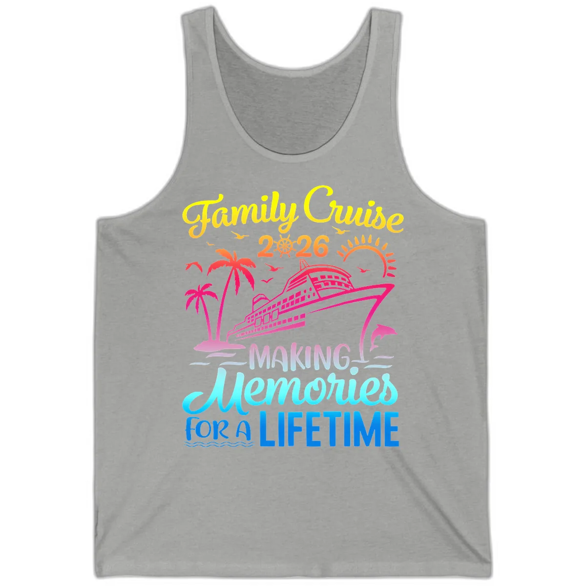 Family Cruise 2026 Making Memories Vacation Tank in Athletic Heather