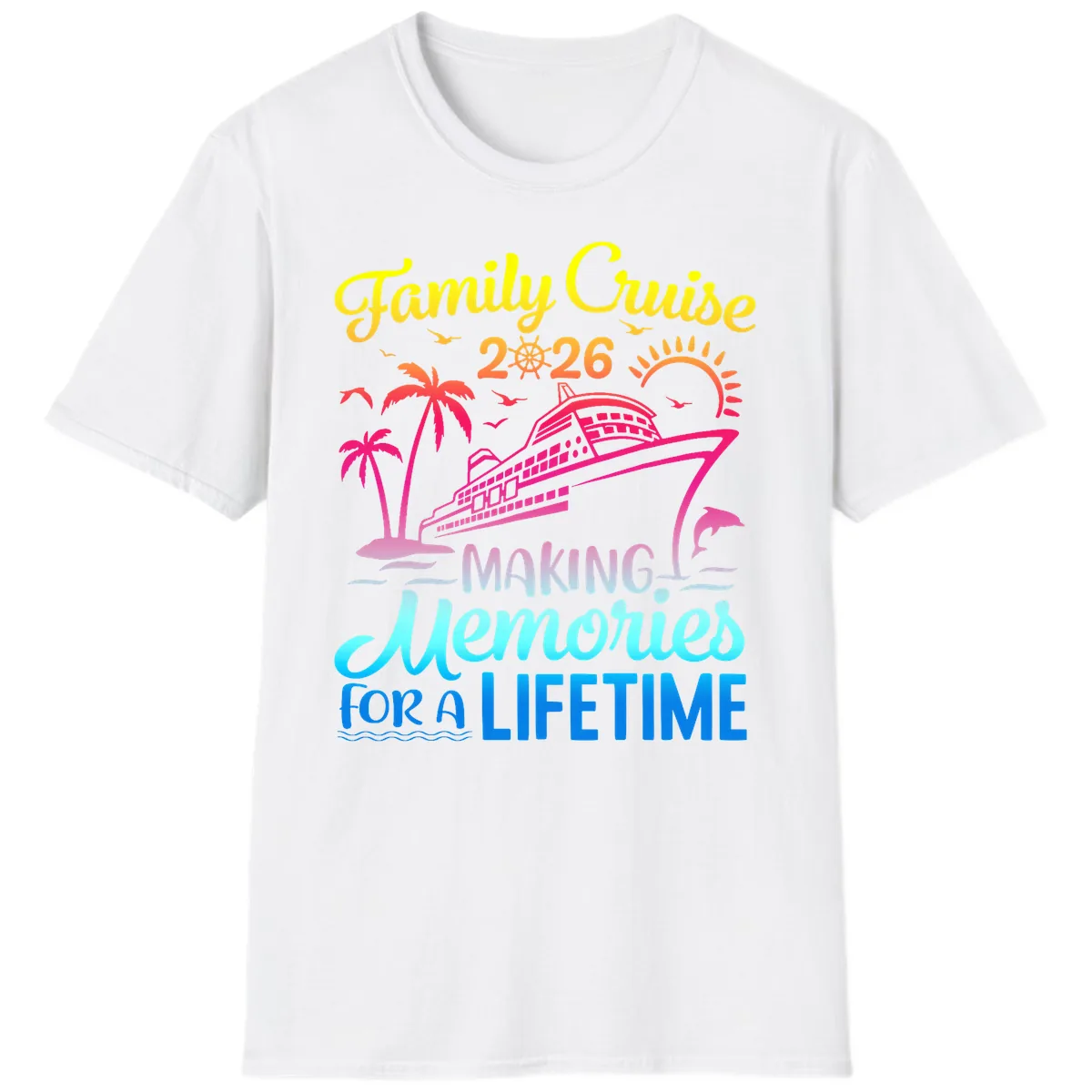 Family Cruise 2026 Making Memories Vacation T-Shirt in White