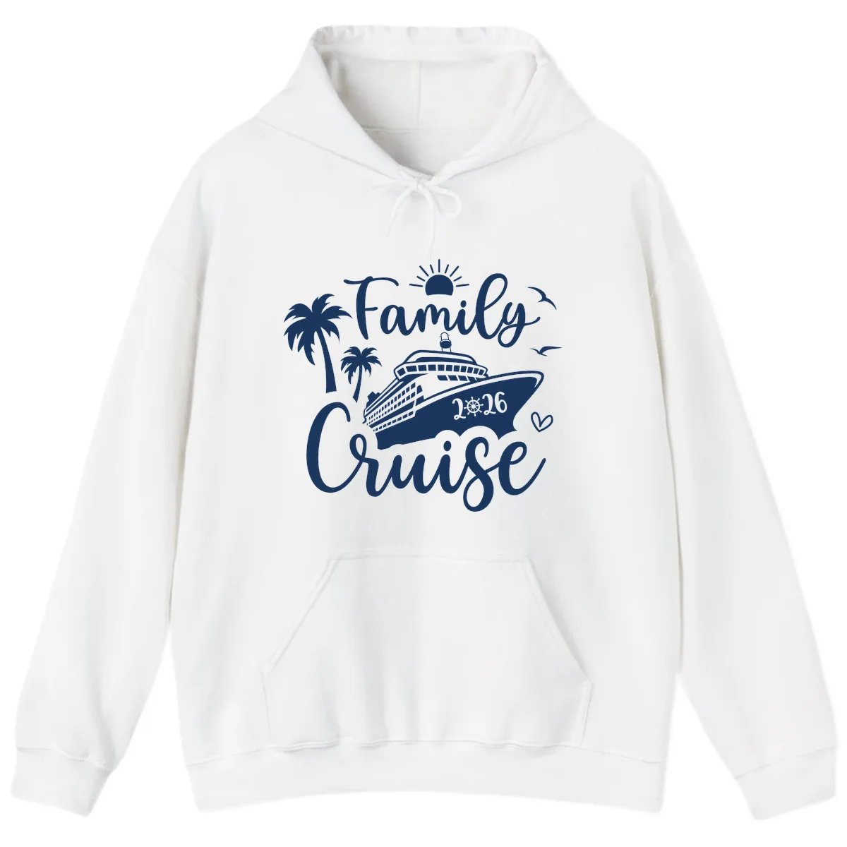Family Cruise 2026 Tropical Vacation Hoodie in White