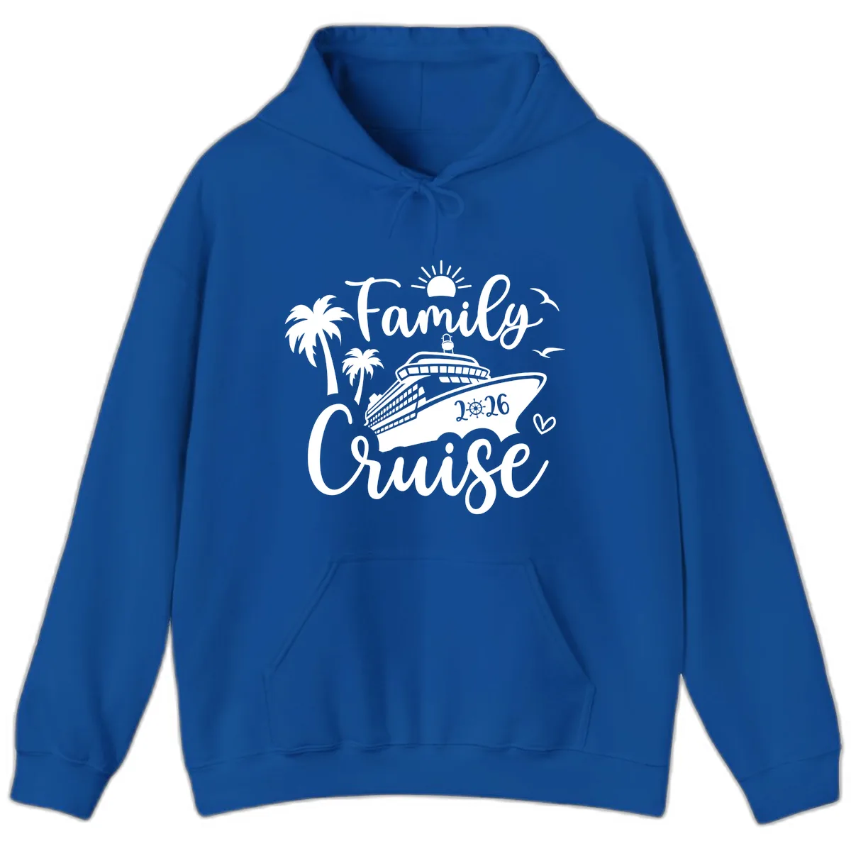 Family Cruise 2026 Tropical Vacation Hoodie in Royal
