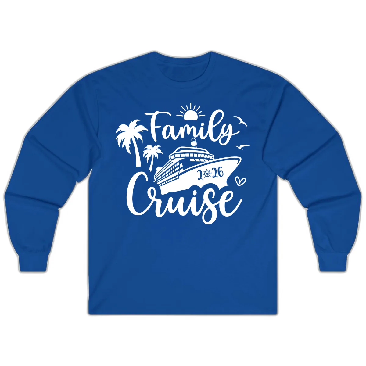 Family Cruise 2026 Tropical Vacation Long Sleeve in Royal