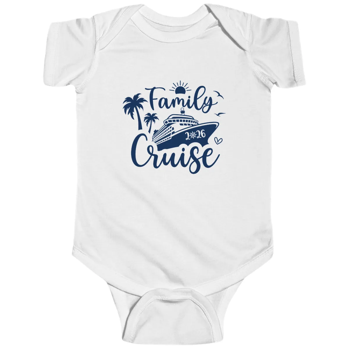 Family Cruise 2026 Tropical Vacation Baby Onesie in White
