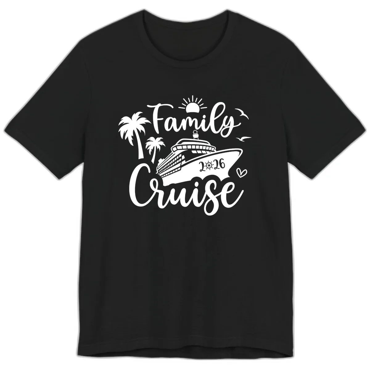 Family Cruise 2026 Tropical Vacation Premium T-Shirt in Black