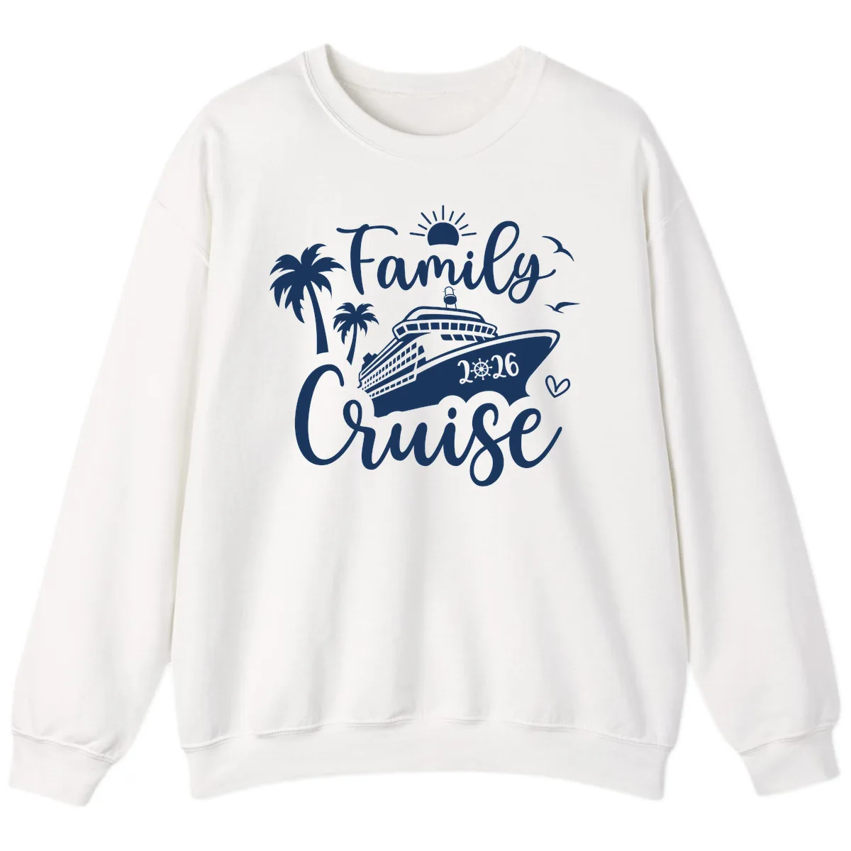 Family Cruise 2026 Tropical Vacation Sweatshirt in White