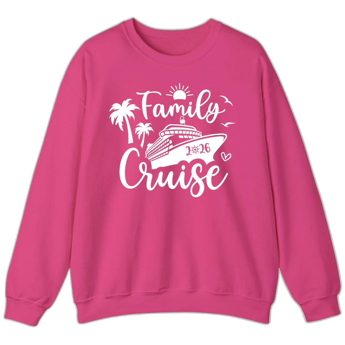 Family Cruise 2026 Tropical Vacation Sweatshirt in Heliconia