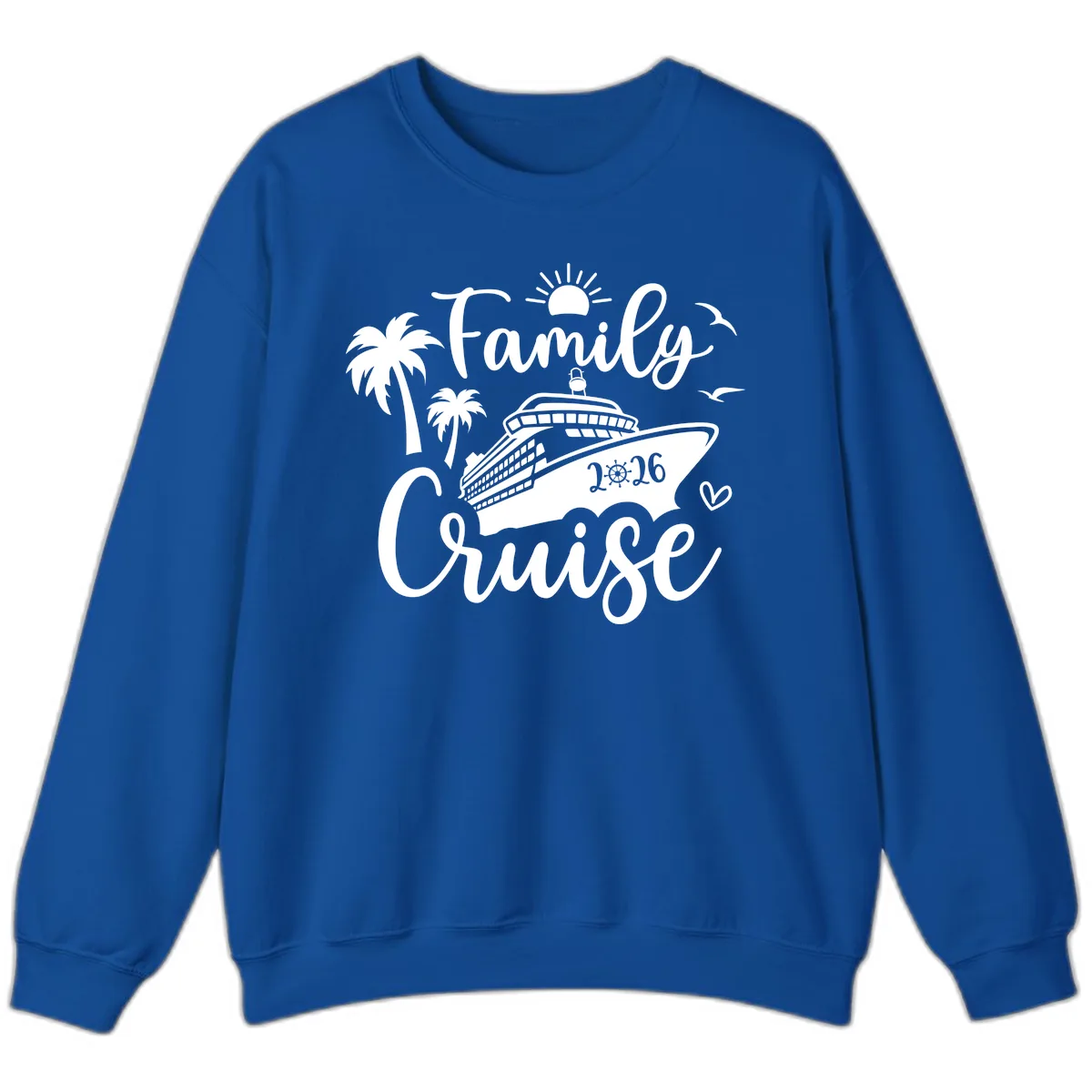 Family Cruise 2026 Tropical Vacation Sweatshirt in Royal