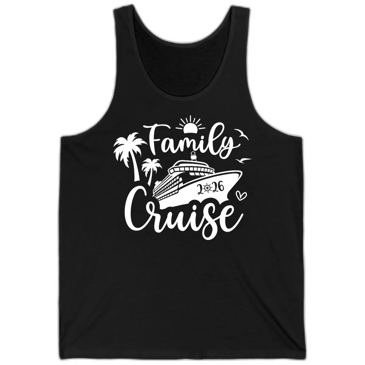 Family Cruise 2026 Tropical Vacation Tank in Black
