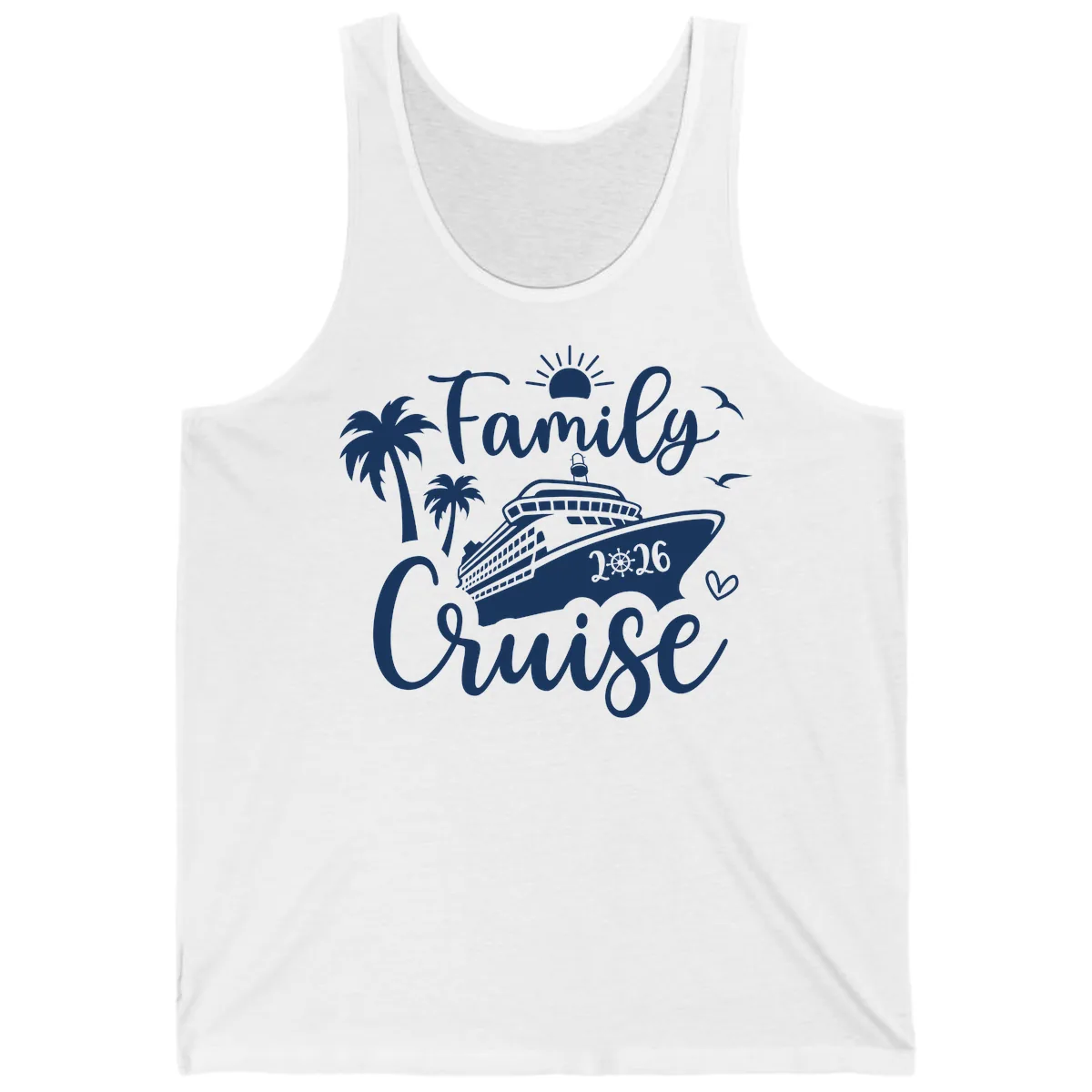 Family Cruise 2026 Tropical Vacation Tank in White