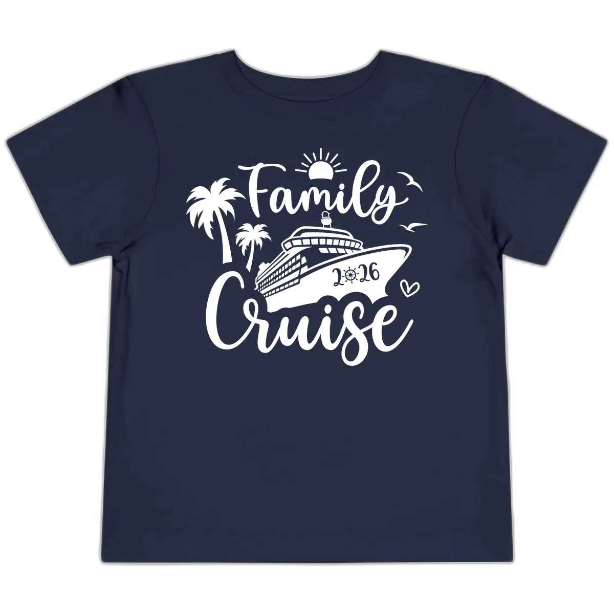 Family Cruise 2026 Tropical Vacation Toddler T-Shirt in Navy