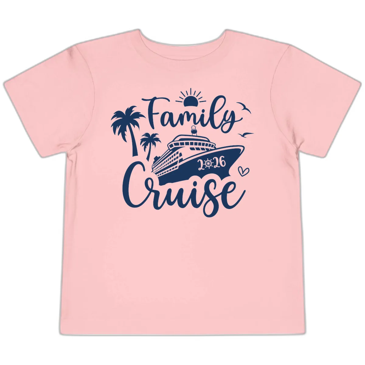 Family Cruise 2026 Tropical Vacation Toddler T-Shirt in Pink