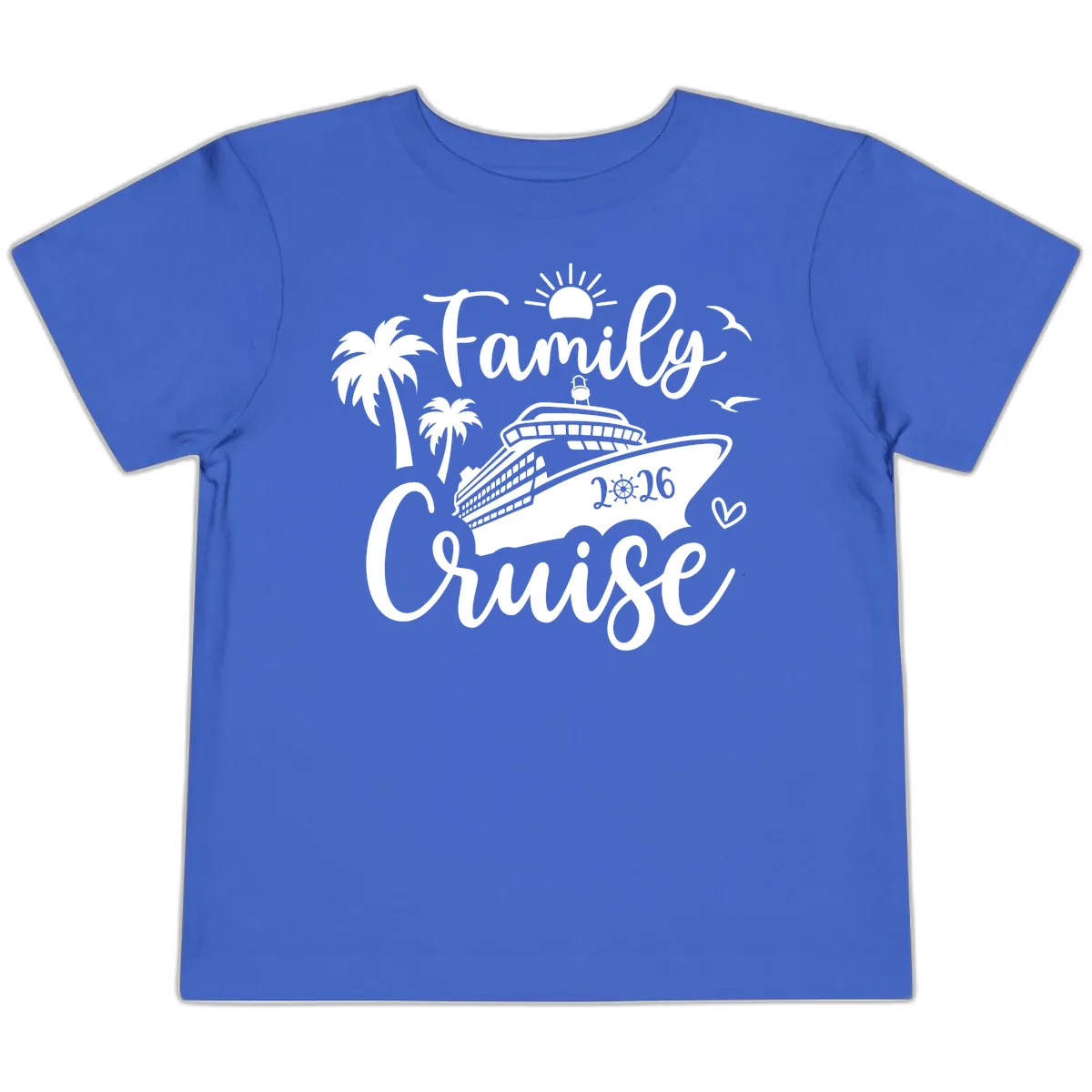 Family Cruise 2026 Tropical Vacation Toddler T-Shirt in True Royal