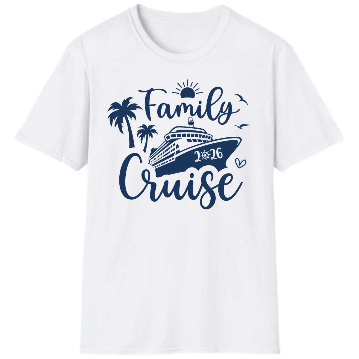 Family Cruise 2026 Tropical Vacation T-Shirt in White
