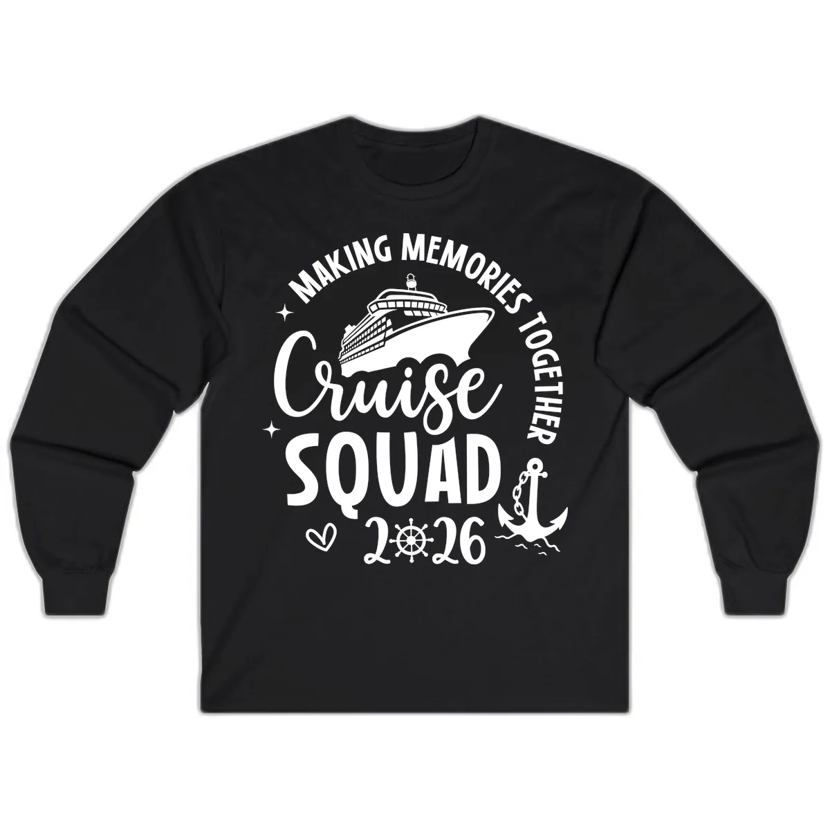 Making Memories Cruise Squad 2026 Family Trip Long Sleeve in Black