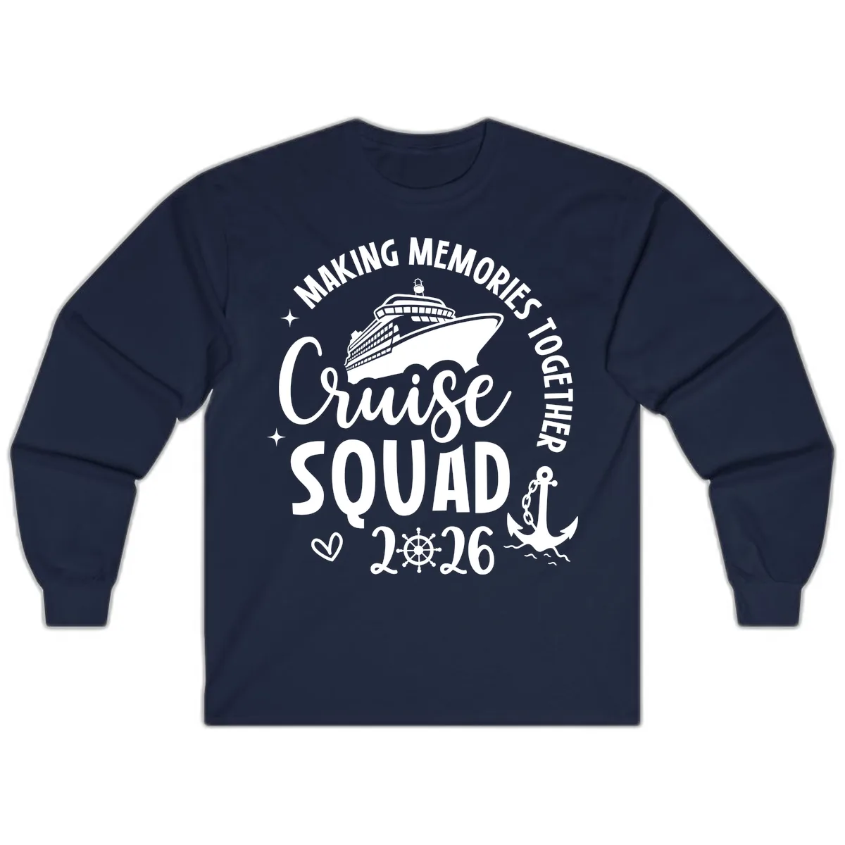 Making Memories Cruise Squad 2026 Family Trip Long Sleeve in Navy