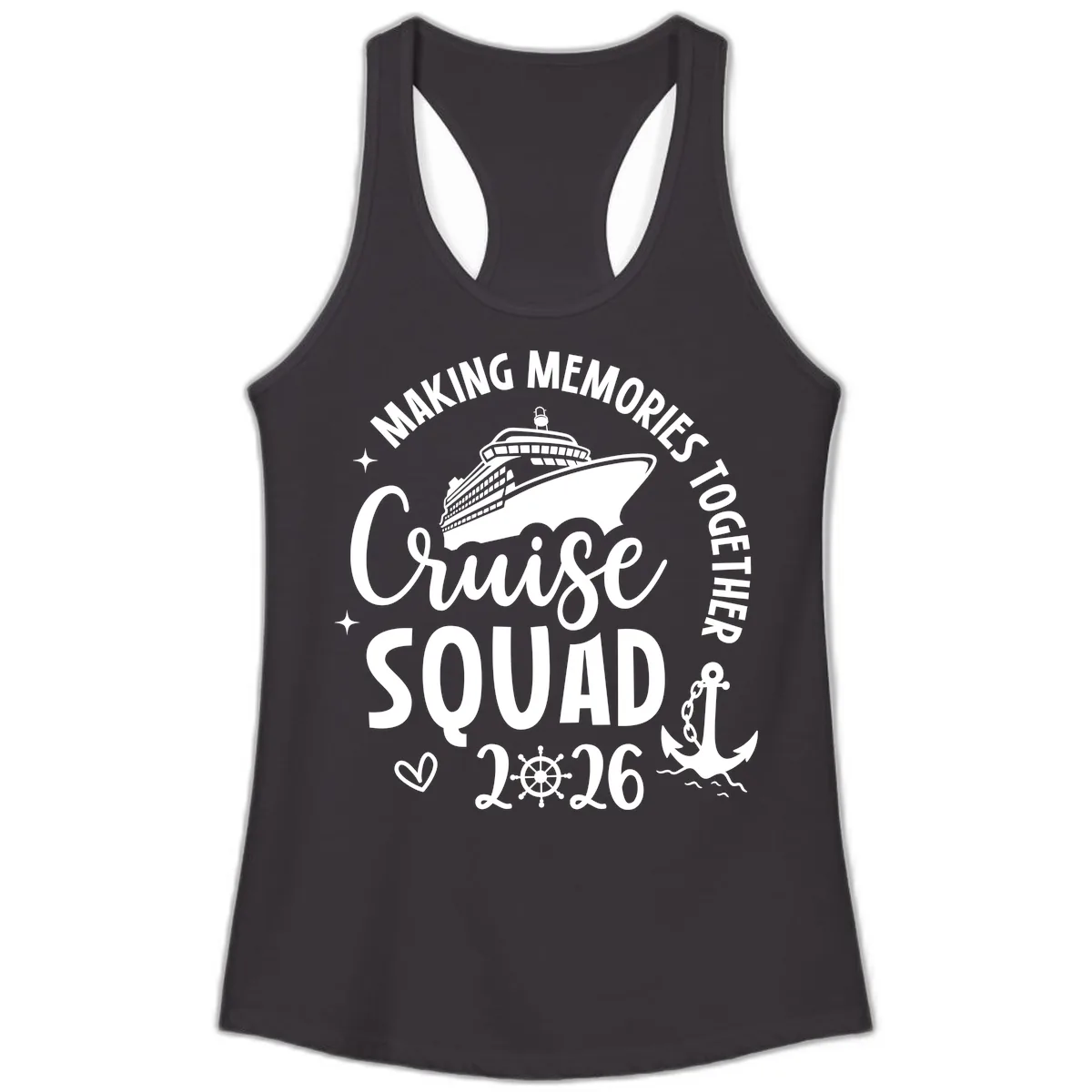 Making Memories Cruise Squad 2026 Family Trip Ladies Tank in Black