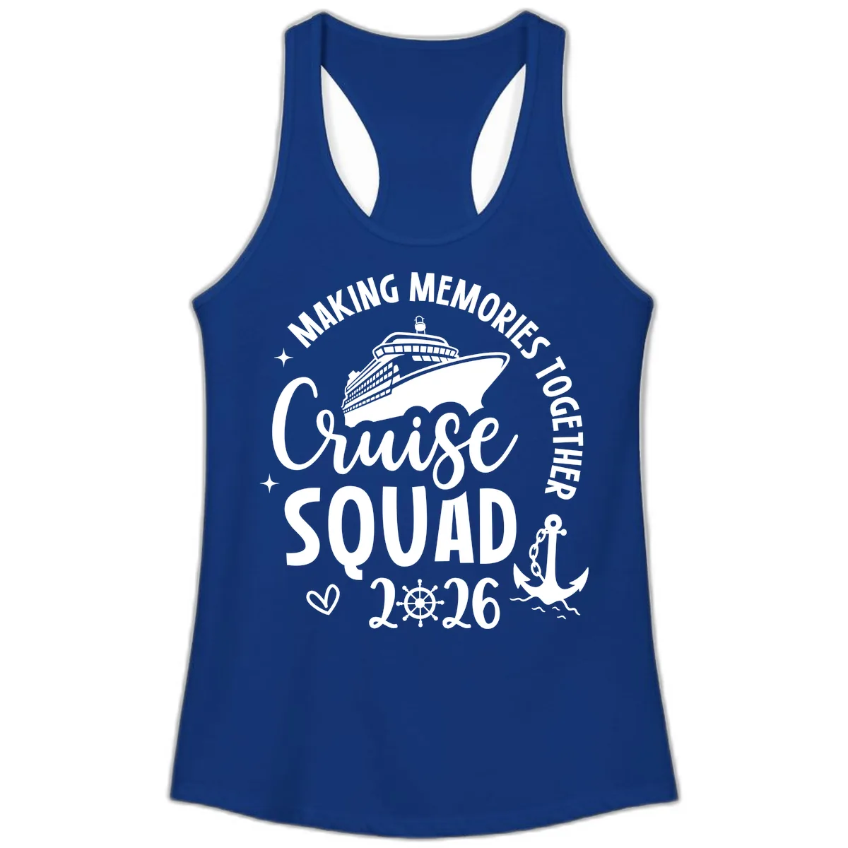 Making Memories Cruise Squad 2026 Family Trip Ladies Tank in Solid Royal