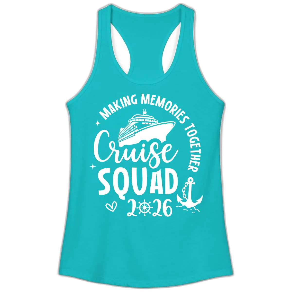 Making Memories Cruise Squad 2026 Family Trip Ladies Tank in Tahiti Blue