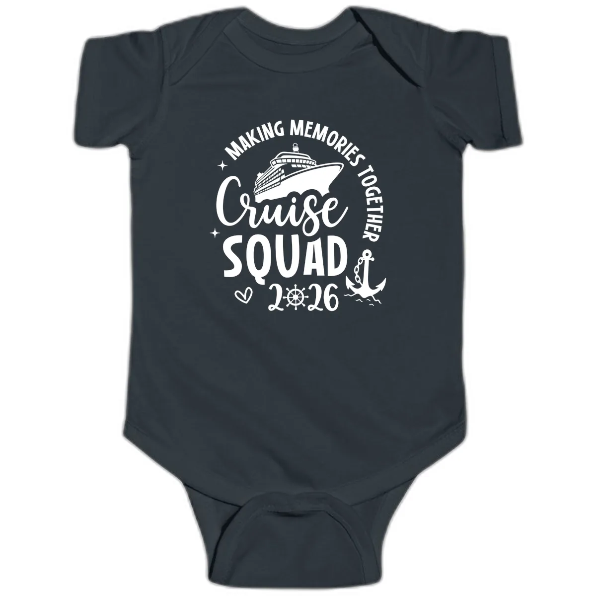 Making Memories Cruise Squad 2026 Family Trip Baby Onesie in Black