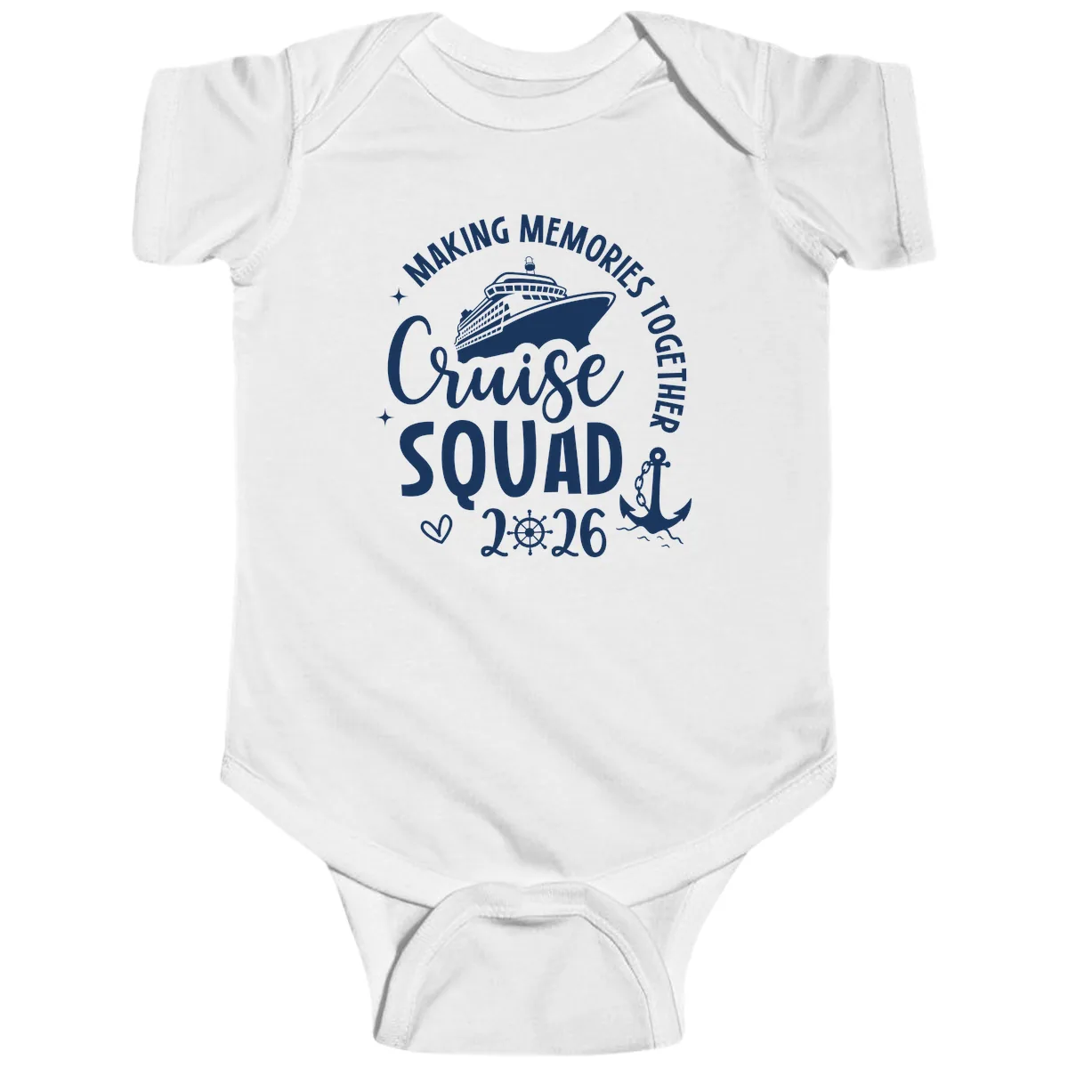 Making Memories Cruise Squad 2026 Family Trip Baby Onesie in White