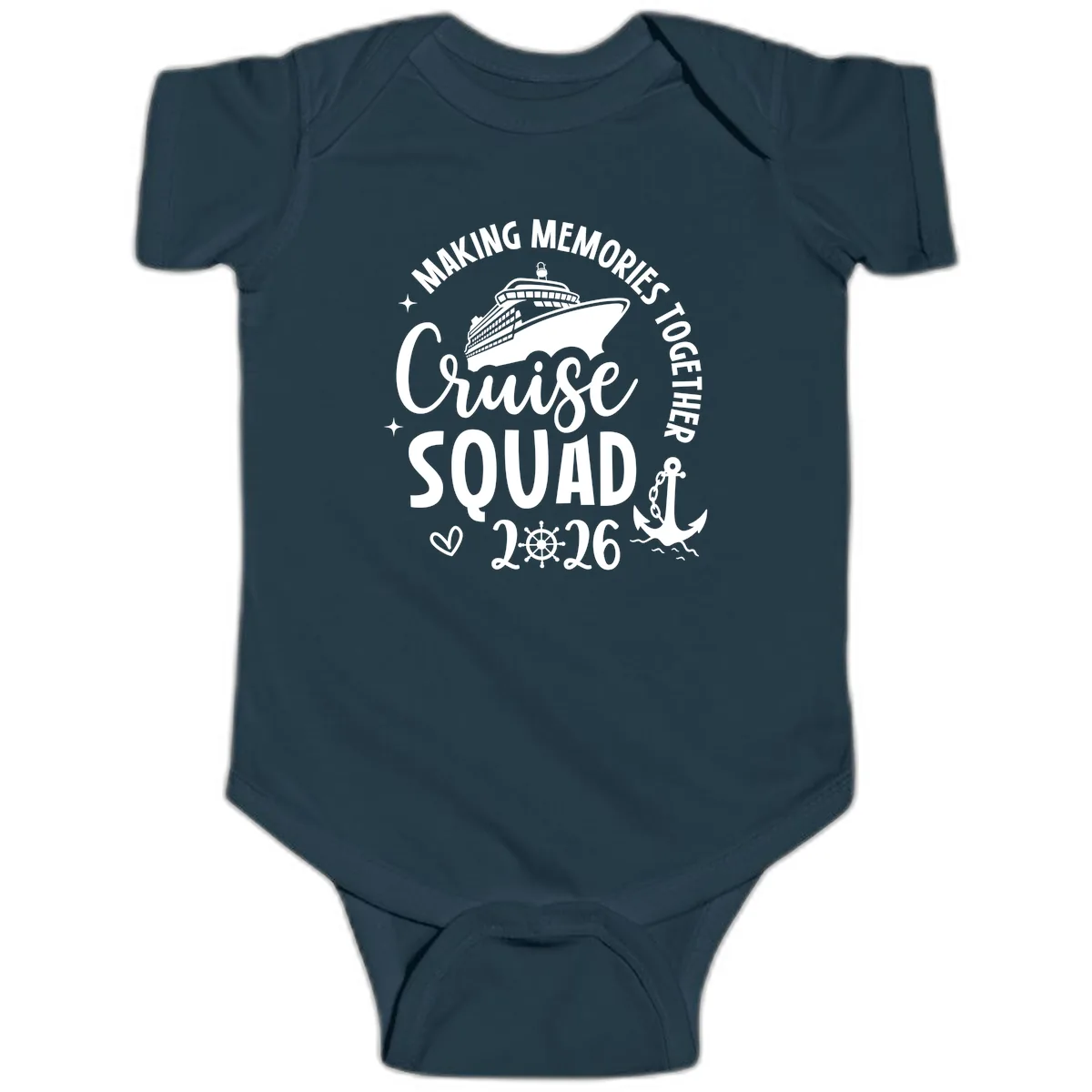 Making Memories Cruise Squad 2026 Family Trip Baby Onesie in Navy