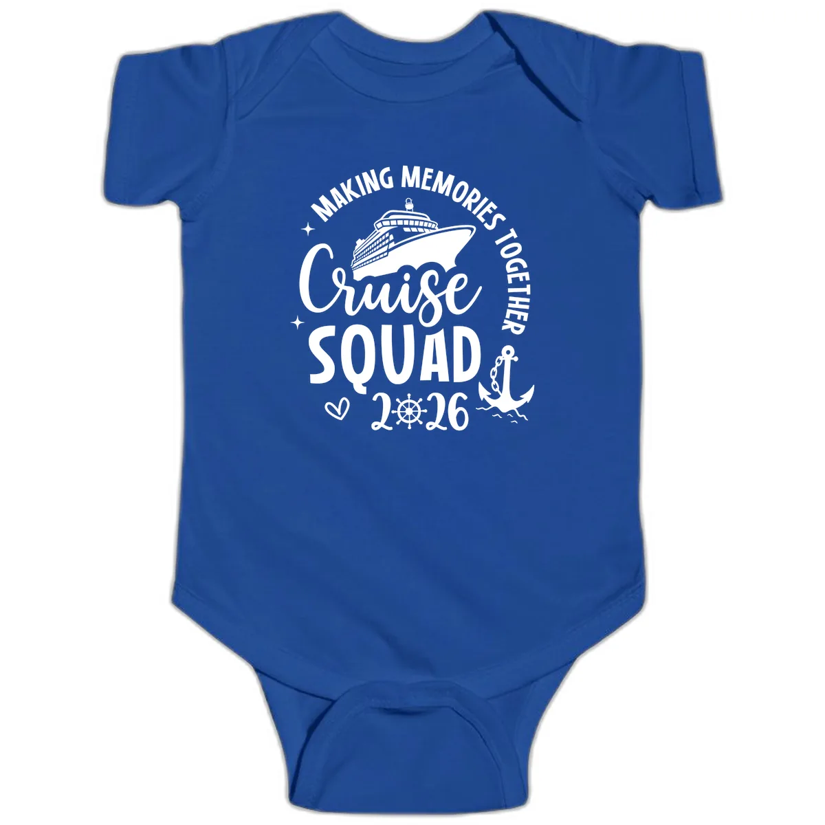 Making Memories Cruise Squad 2026 Family Trip Baby Onesie in Royal