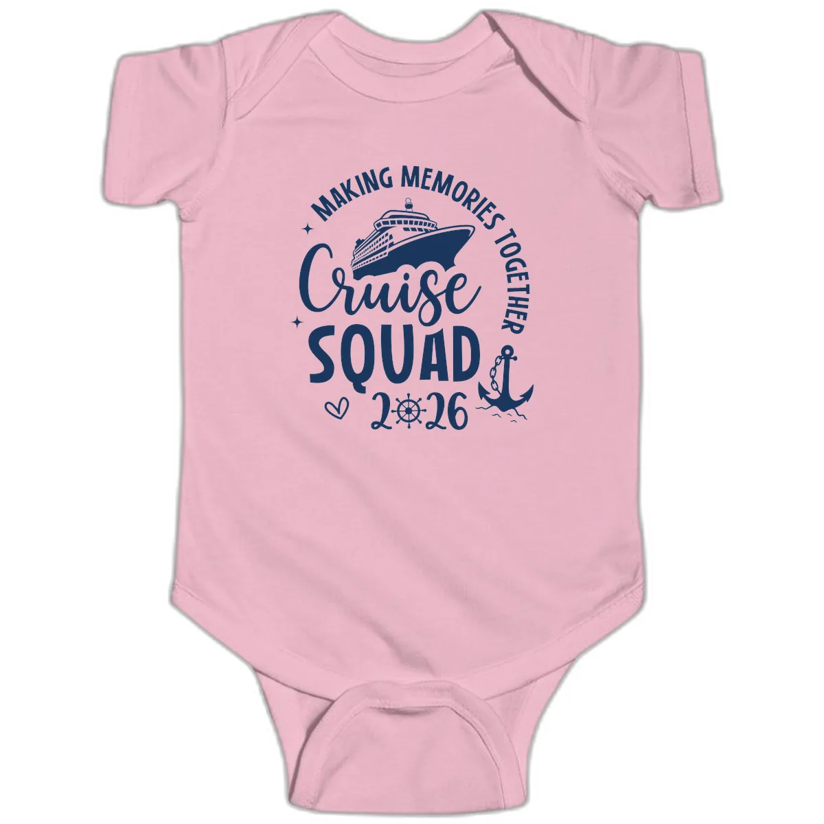 Making Memories Cruise Squad 2026 Family Trip Baby Onesie in Pink