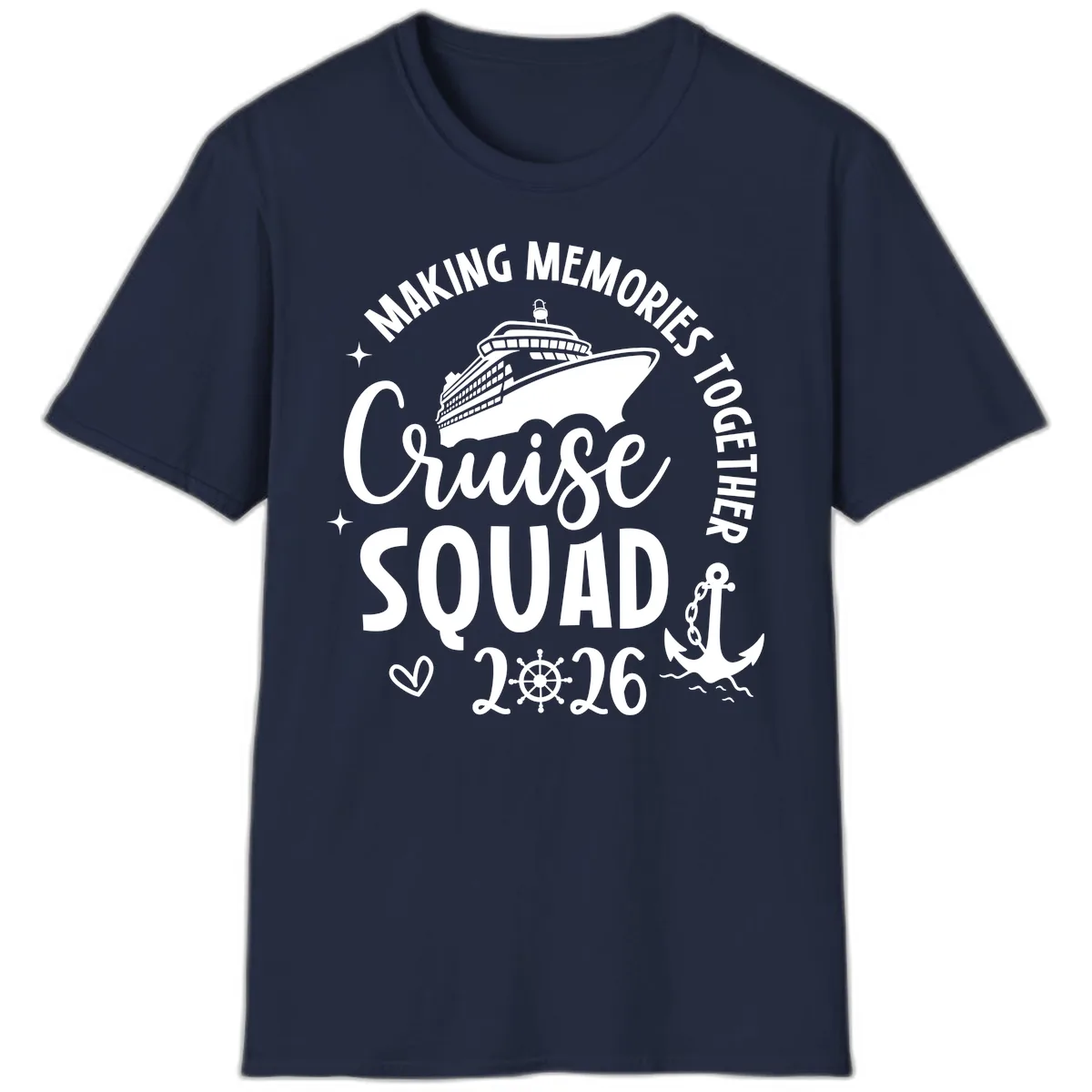 Making Memories Cruise Squad 2026 Family Trip T-Shirt in Navy