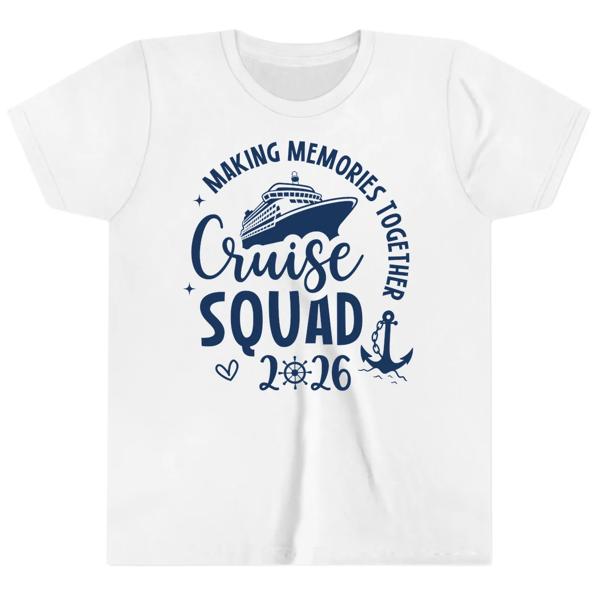 Making Memories Cruise Squad 2026 Family Trip Youth T-Shirt in White