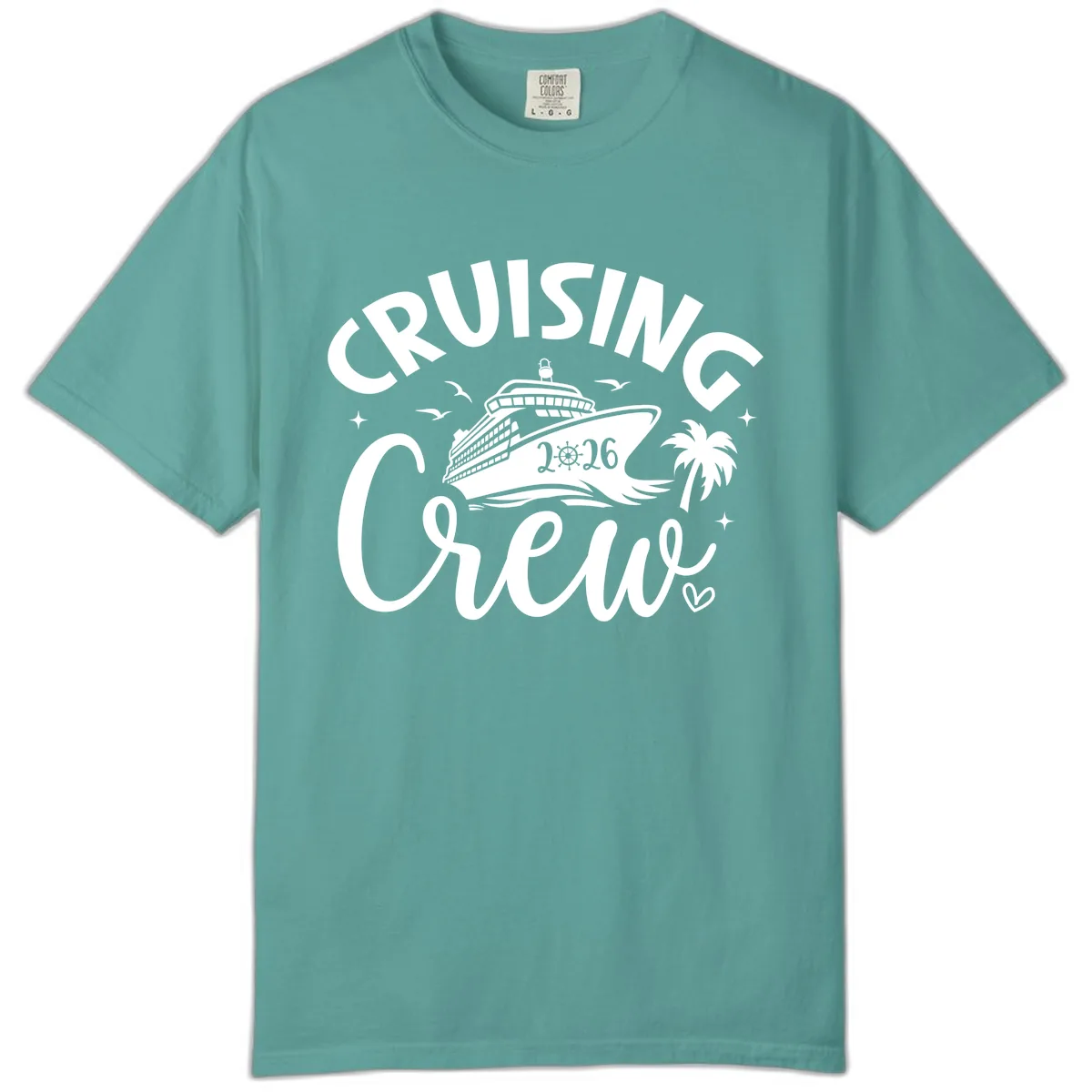 Cruising Crew 2026 Family Cruise Trip Comfort Color in Seafoam