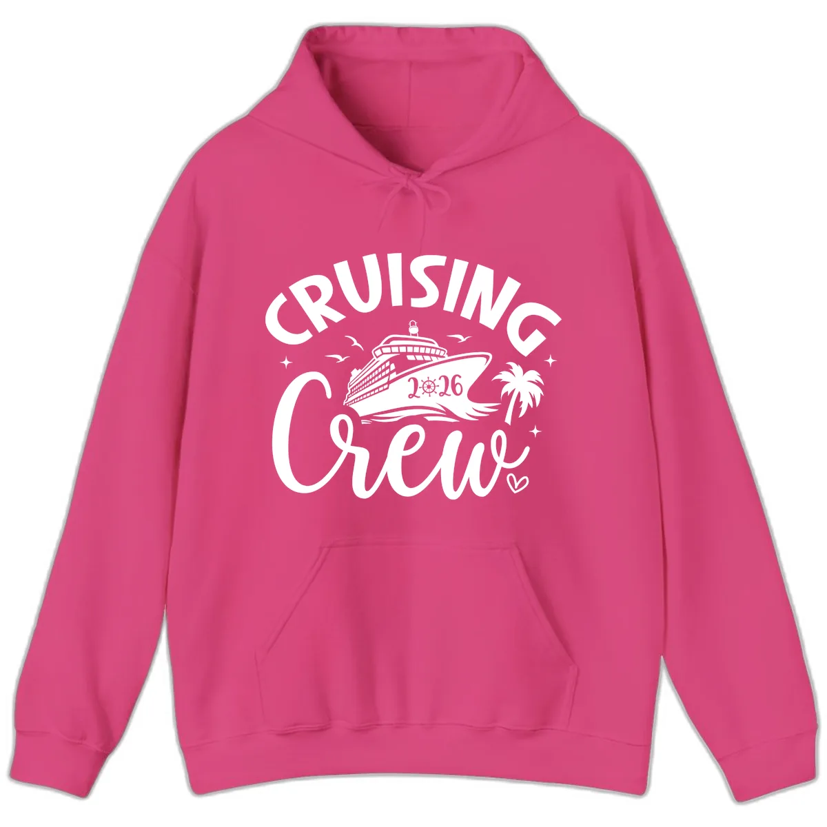 Cruising Crew 2026 Family Cruise Trip Hoodie in Heliconia