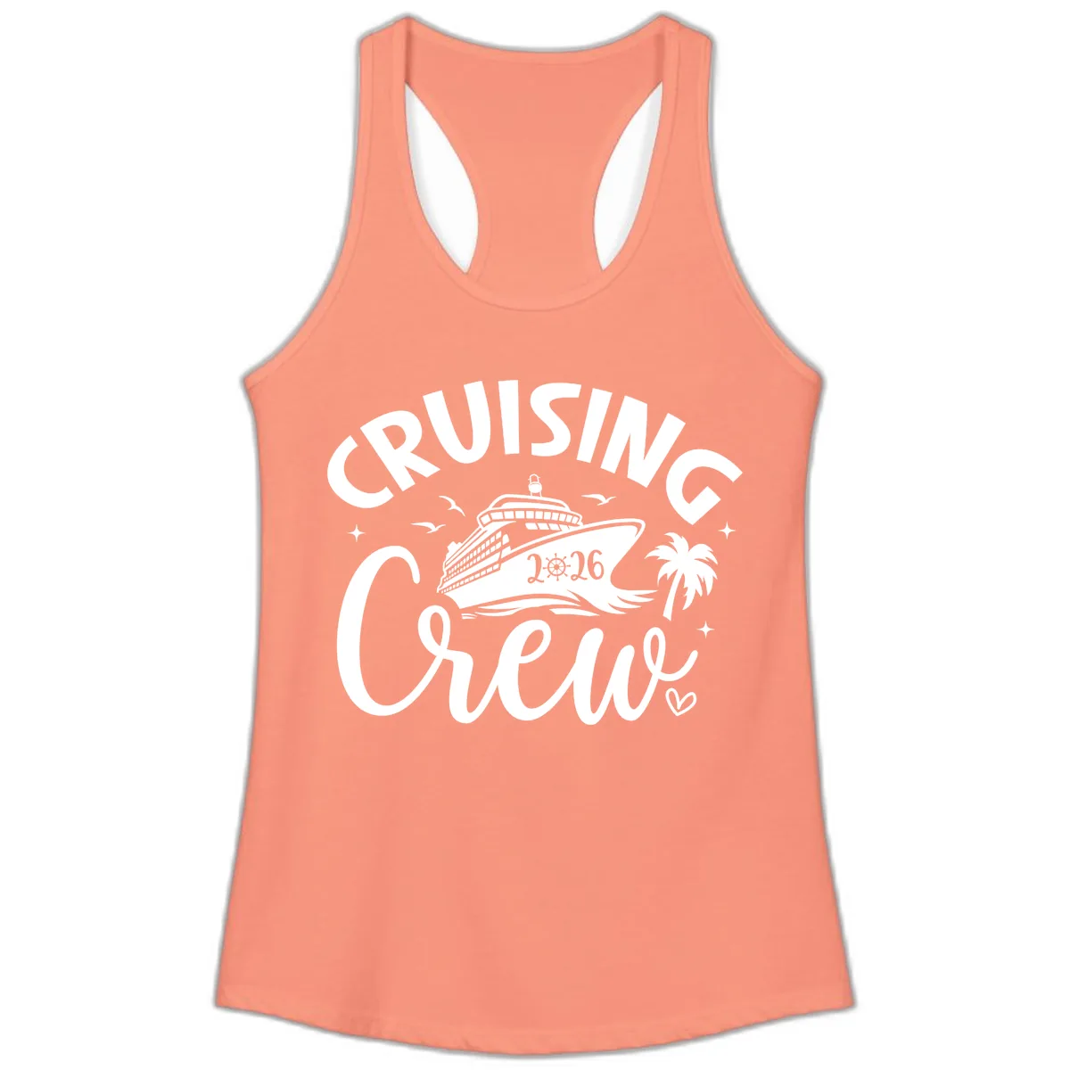 Cruising Crew 2026 Family Cruise Trip Ladies Tank in Solid Light Orange