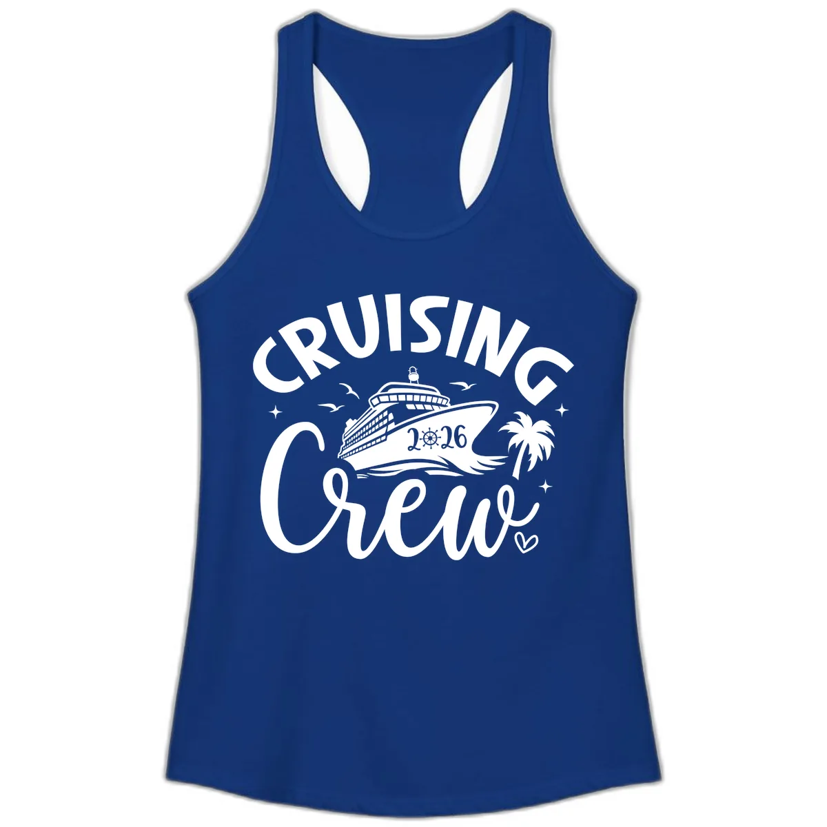 Cruising Crew 2026 Family Cruise Trip Ladies Tank in Solid Royal