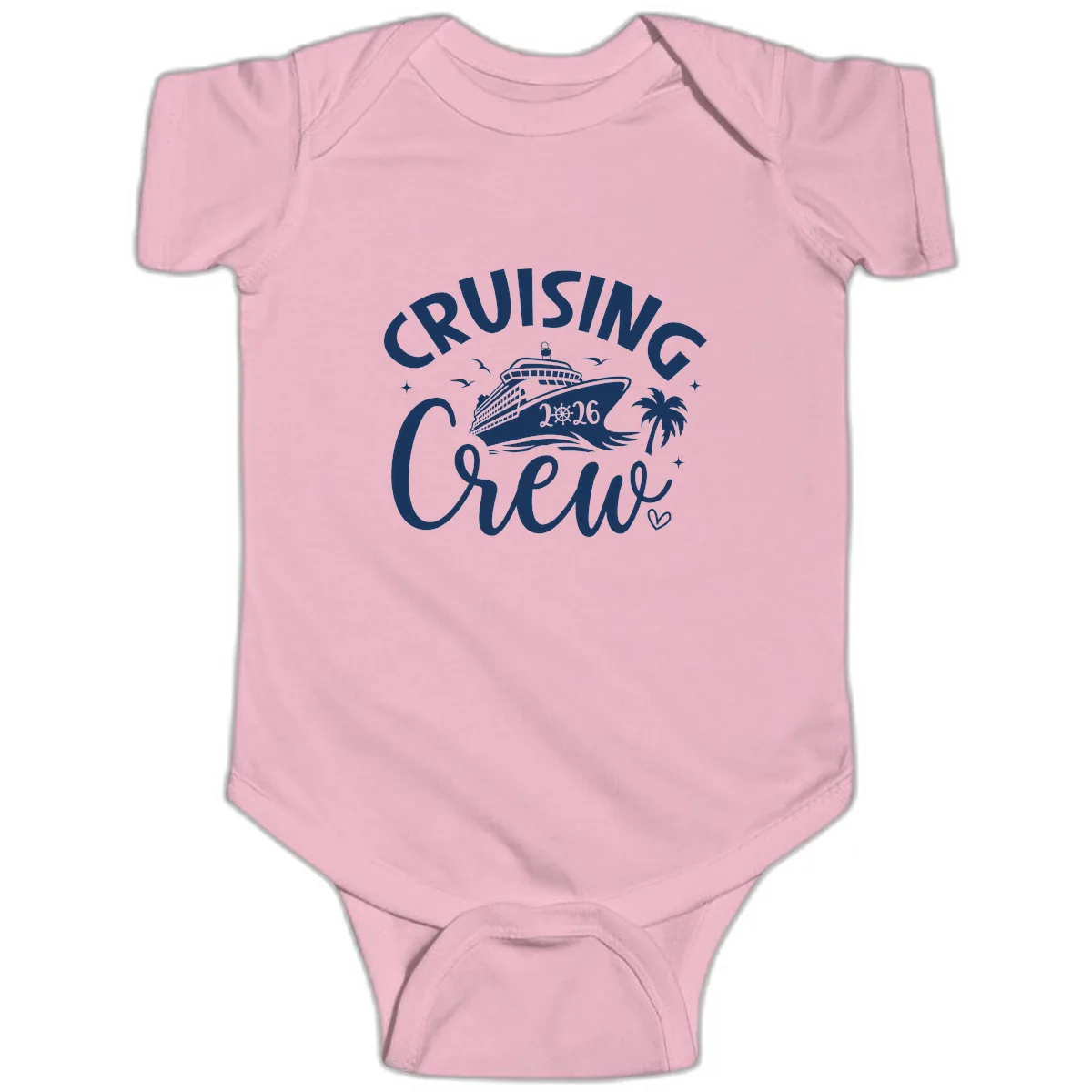 Cruising Crew 2026 Family Cruise Trip Baby Onesie in Pink