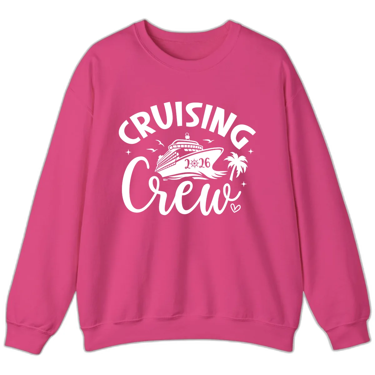Cruising Crew 2026 Family Cruise Trip Sweatshirt in Heliconia