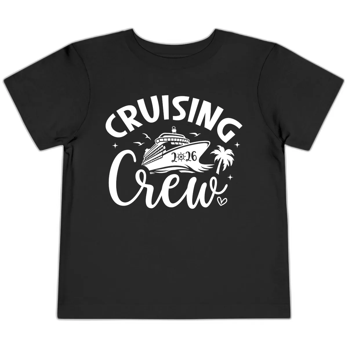 Cruising Crew 2026 Family Cruise Trip Toddler T-Shirt in Black