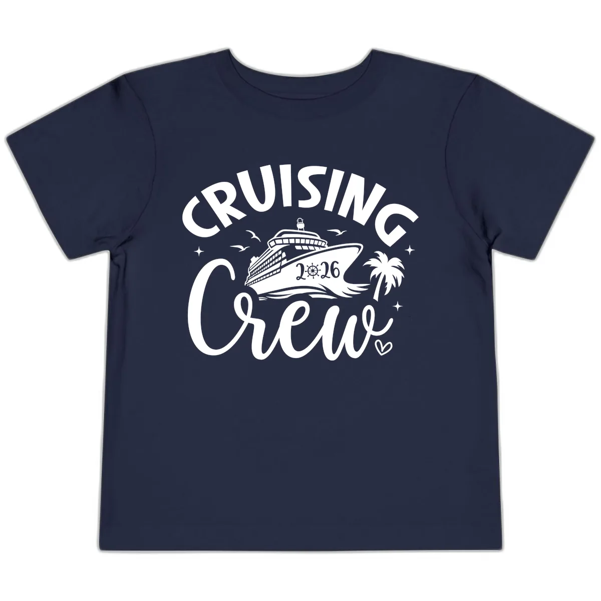 Cruising Crew 2026 Family Cruise Trip Toddler T-Shirt in Navy
