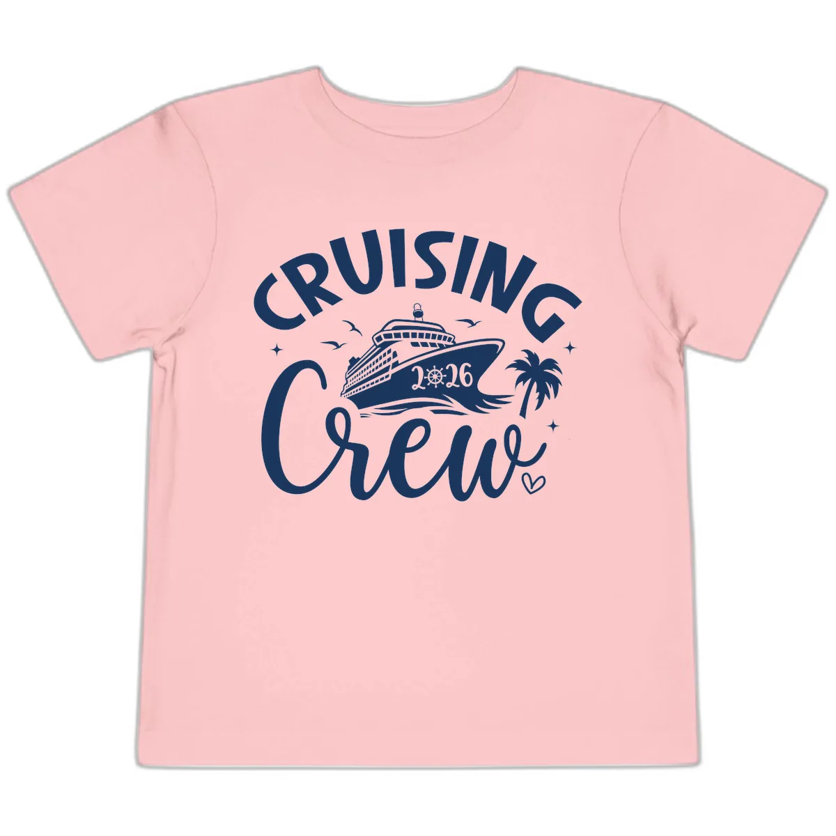 Cruising Crew 2026 Family Cruise Trip Toddler T-Shirt in Pink