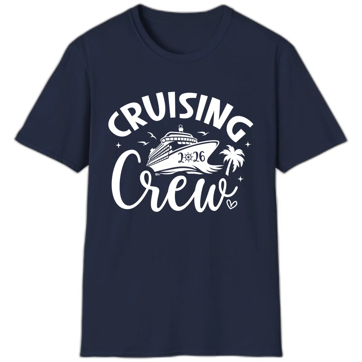 Cruising Crew 2026 Family Cruise Trip T-Shirt in Navy