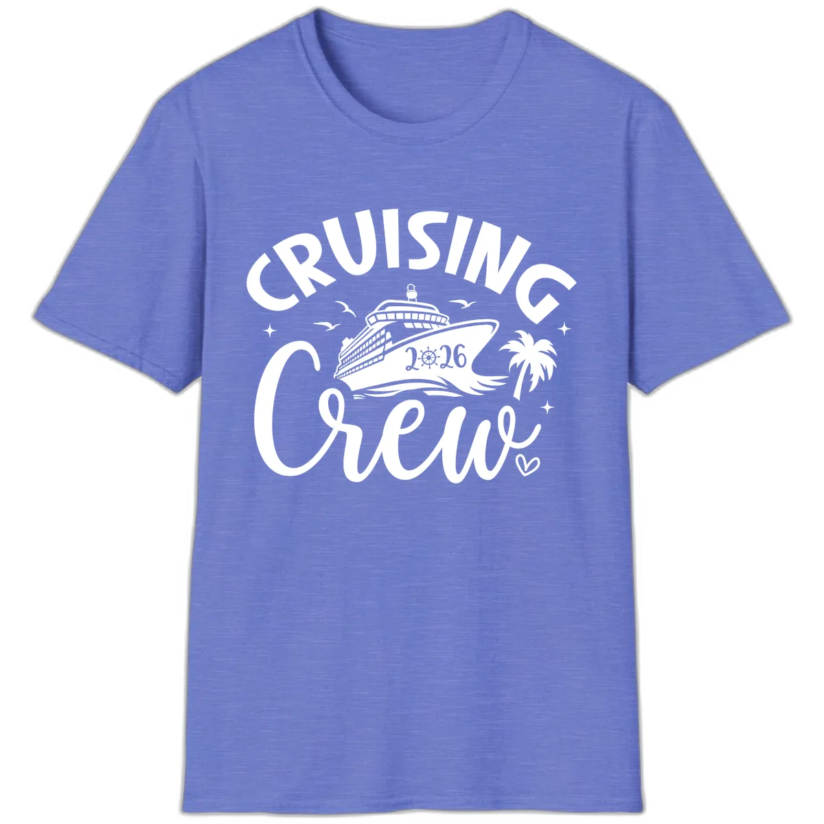 Cruising Crew 2026 Family Cruise Trip T-Shirt in Heather Royal
